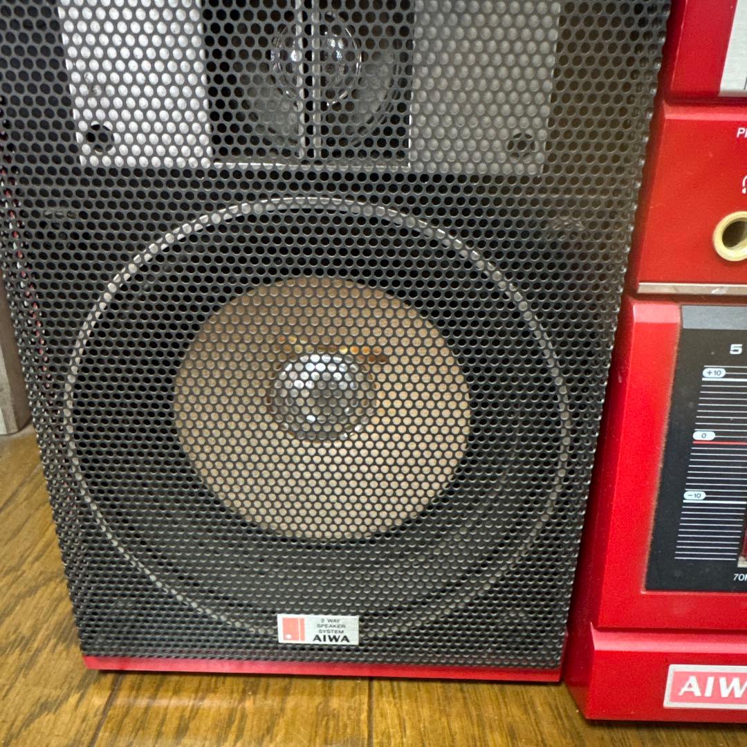 【ジャンク】AIWA CA-3レッドレトロラジカセ