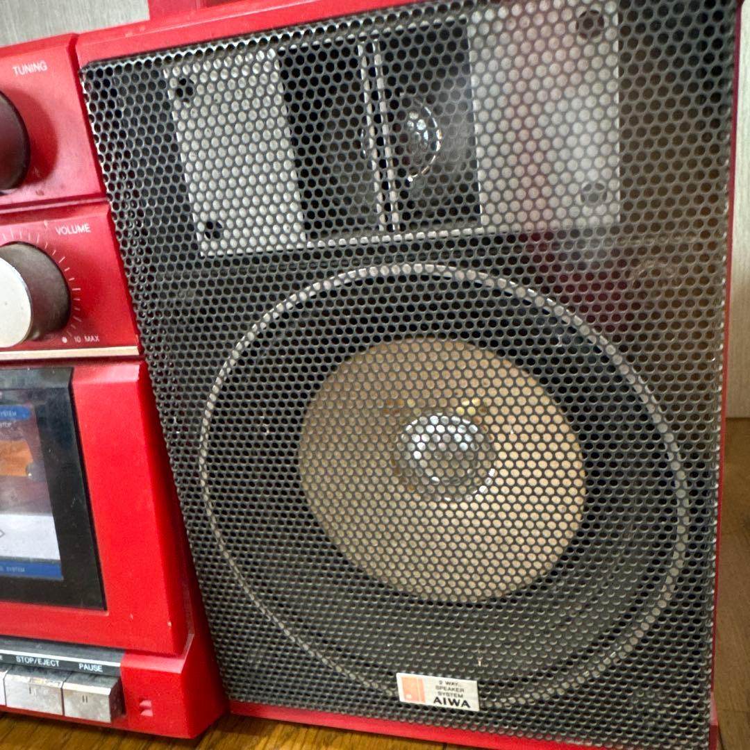 【ジャンク】AIWA CA-3レッドレトロラジカセ