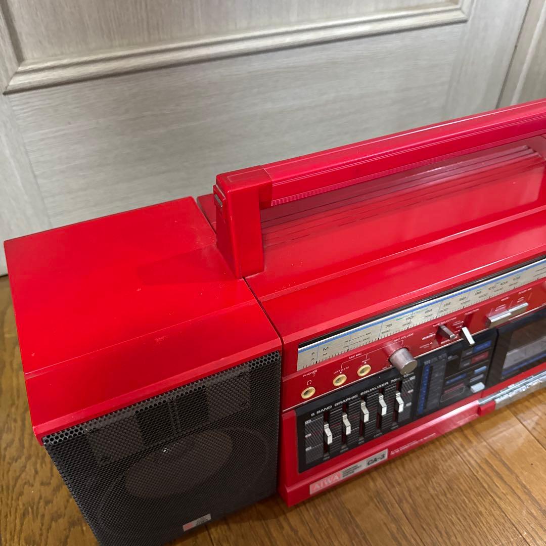 【ジャンク】AIWA CA-3レッドレトロラジカセ