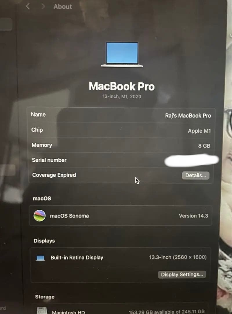 だ*）様 MacBook Pro M1 2020 8GB/256GB バッテリー