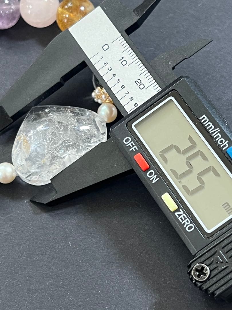 ハートの水入水晶とミックスクォーツのブレスレット