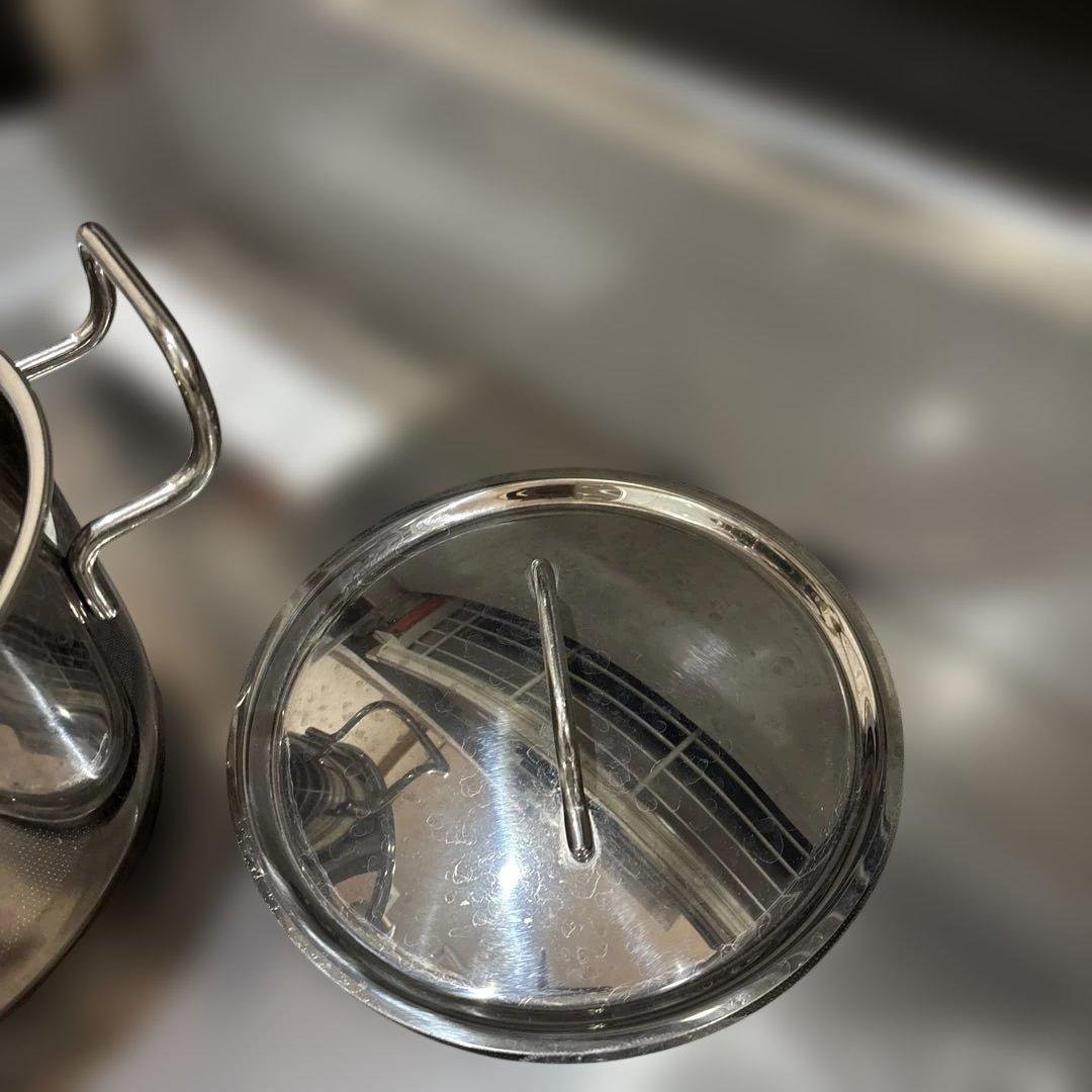 値下げ！ステンレス製 ポトフ鍋 蓋付き　ジオプロダクト　20センチ　4リットル