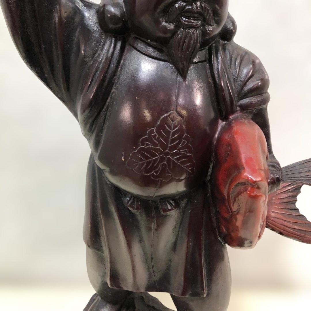 恵比寿像 鯛 七福神 縁起物 大型置物 鉄製 恵比寿様 和風 260308-1