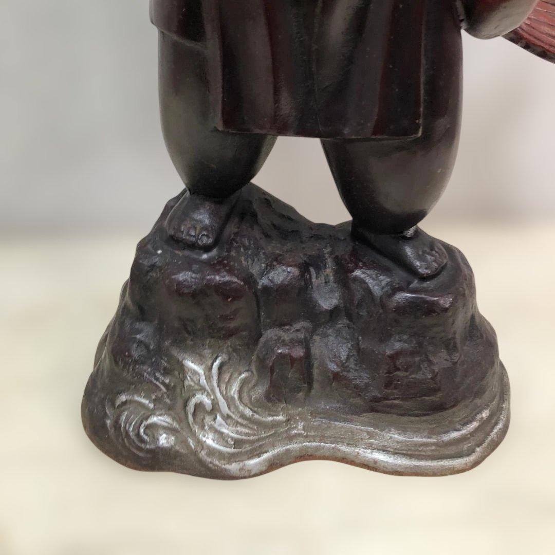 恵比寿像 鯛 七福神 縁起物 大型置物 鉄製 恵比寿様 和風 260308-1