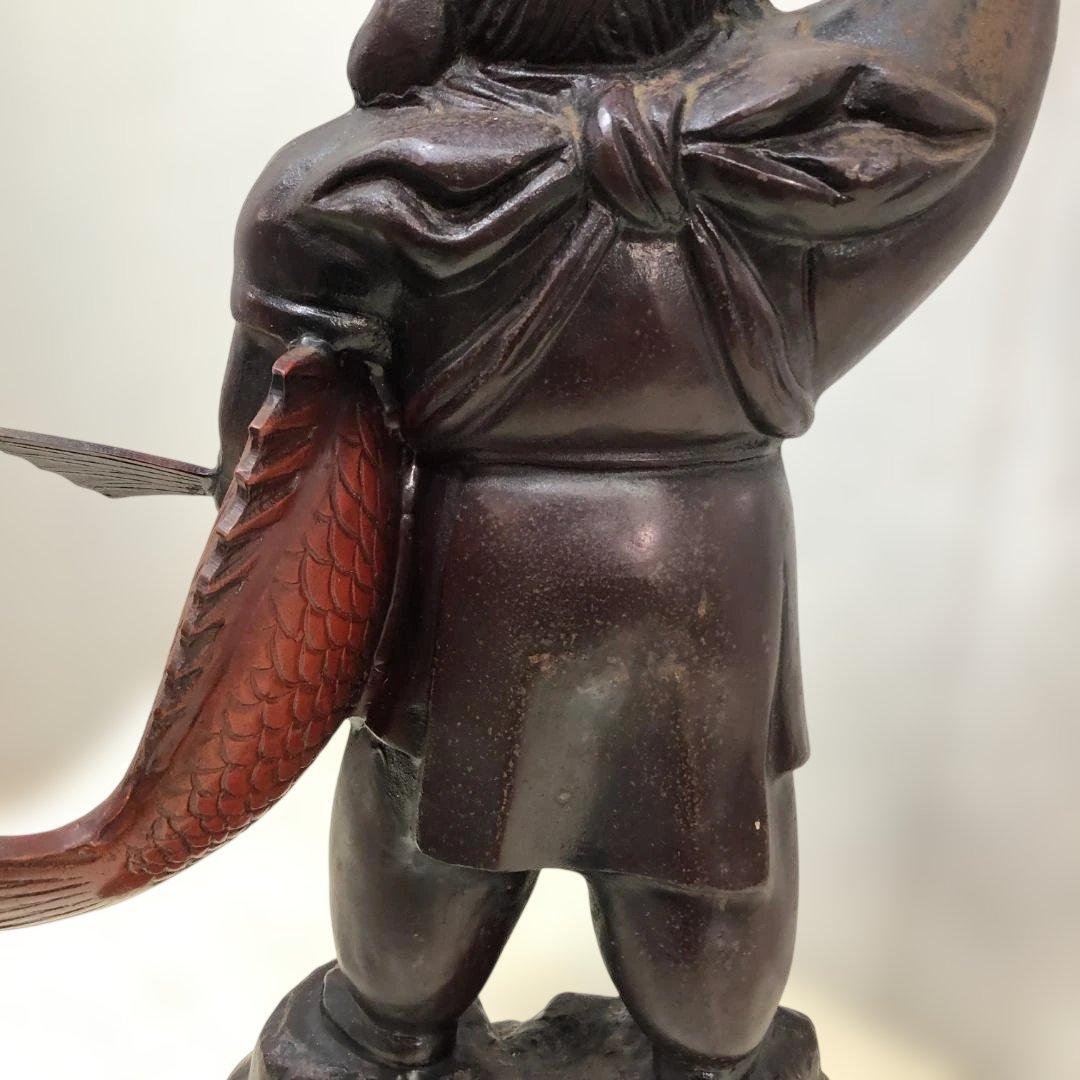 恵比寿像 鯛 七福神 縁起物 大型置物 鉄製 恵比寿様 和風 260308-1