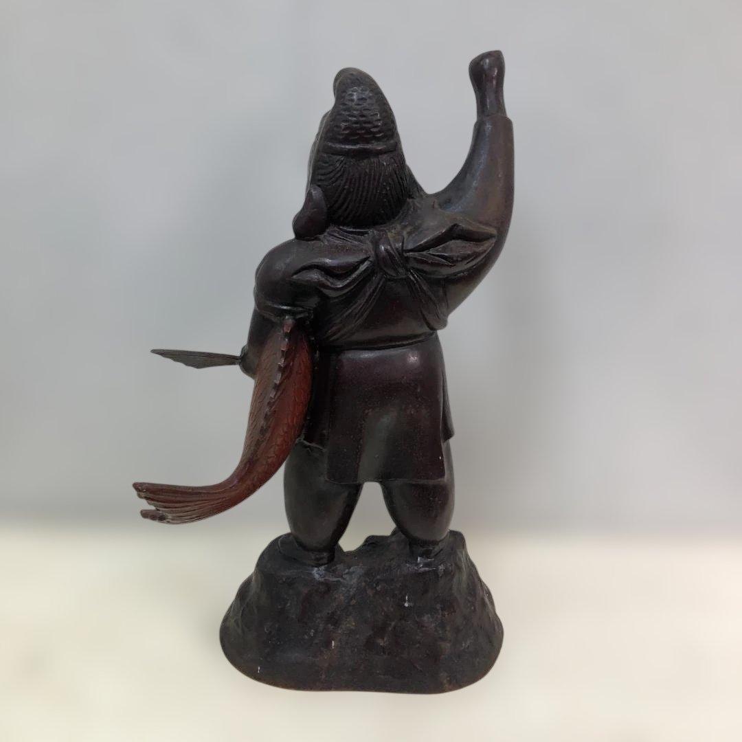 恵比寿像 鯛 七福神 縁起物 大型置物 鉄製 恵比寿様 和風 260308-1