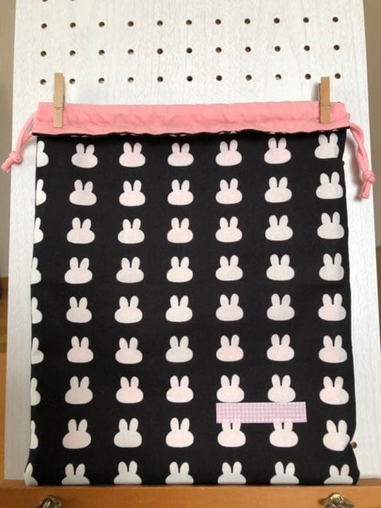 【オーダー承ります】巾着袋　大きめ　黒　30×25
