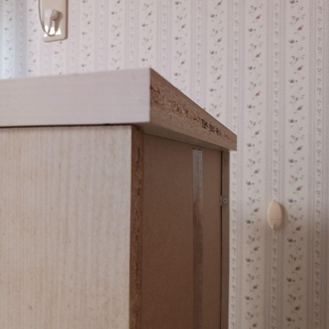 ニトリ　ホワイト木製本棚 5段 スリム