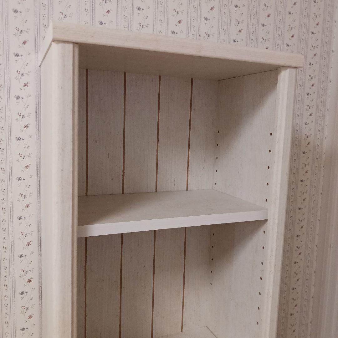 ニトリ　ホワイト木製本棚 5段 スリム