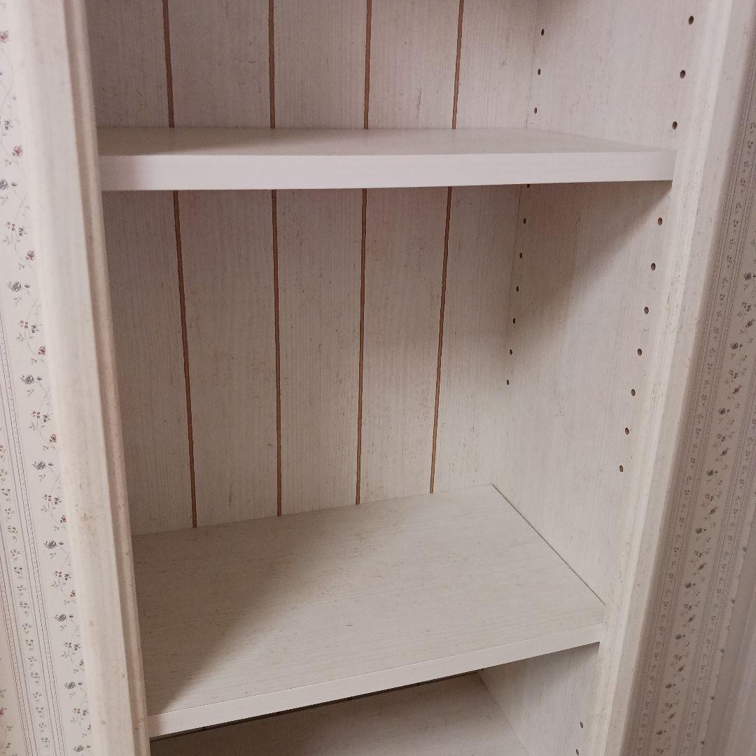 ニトリ　ホワイト木製本棚 5段 スリム