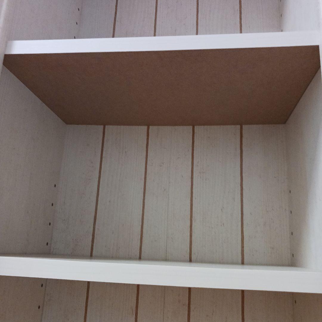 ニトリ　ホワイト木製本棚 5段 スリム