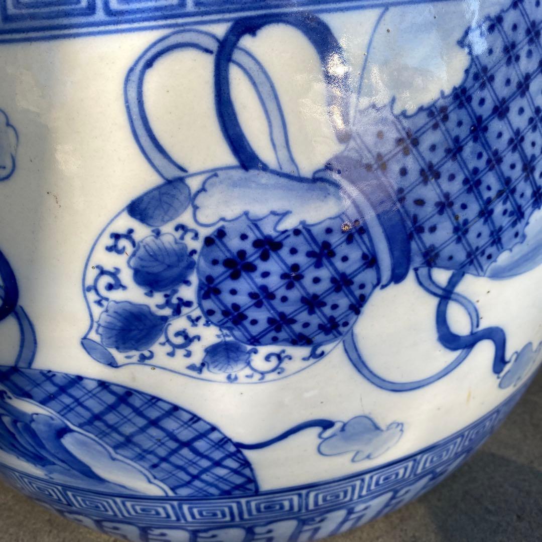 専用　明治大正時代頃の瓢箪図火鉢42cm28cm