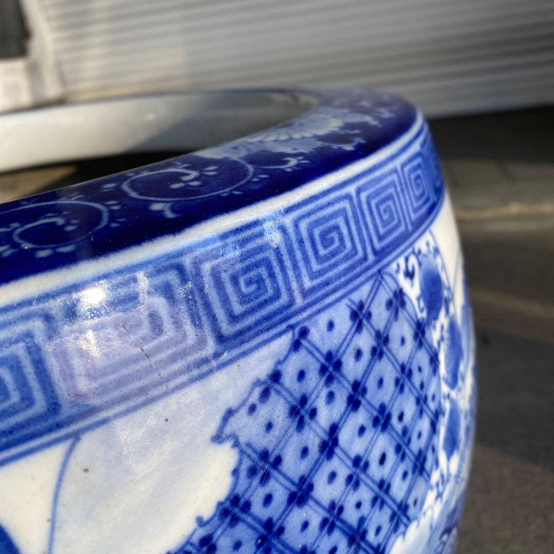 専用　明治大正時代頃の瓢箪図火鉢42cm28cm