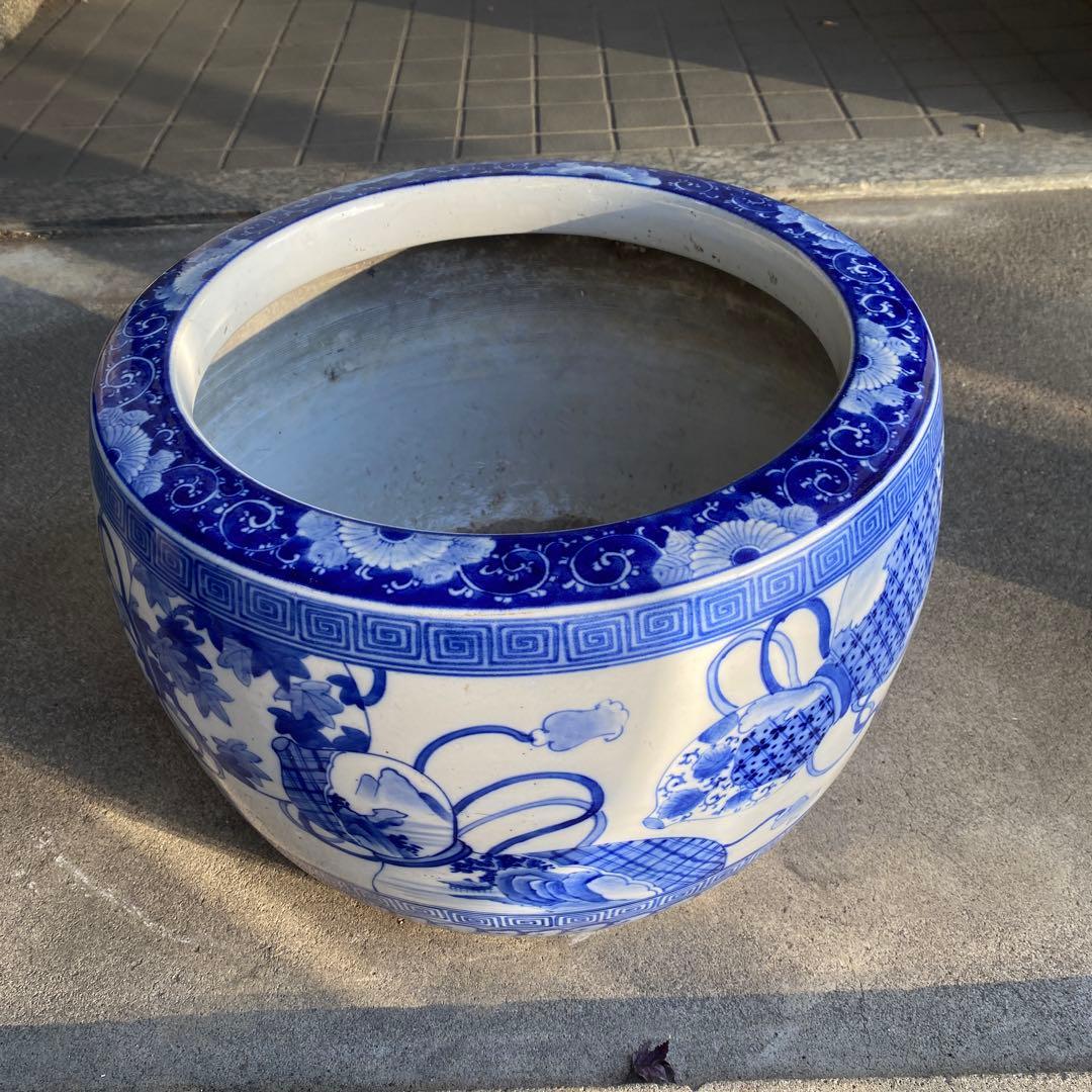 専用　明治大正時代頃の瓢箪図火鉢42cm28cm