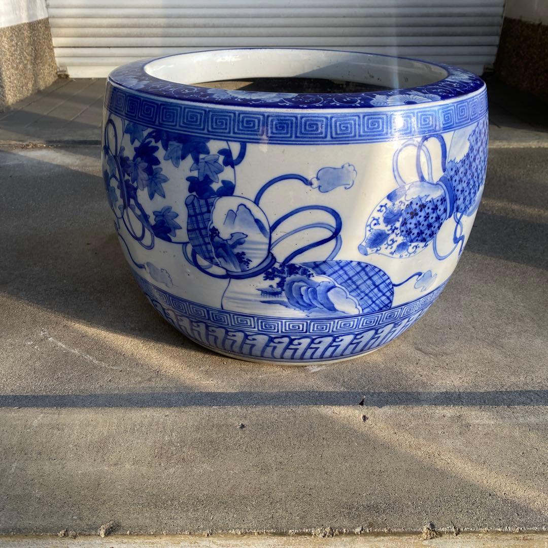 専用　明治大正時代頃の瓢箪図火鉢42cm28cm