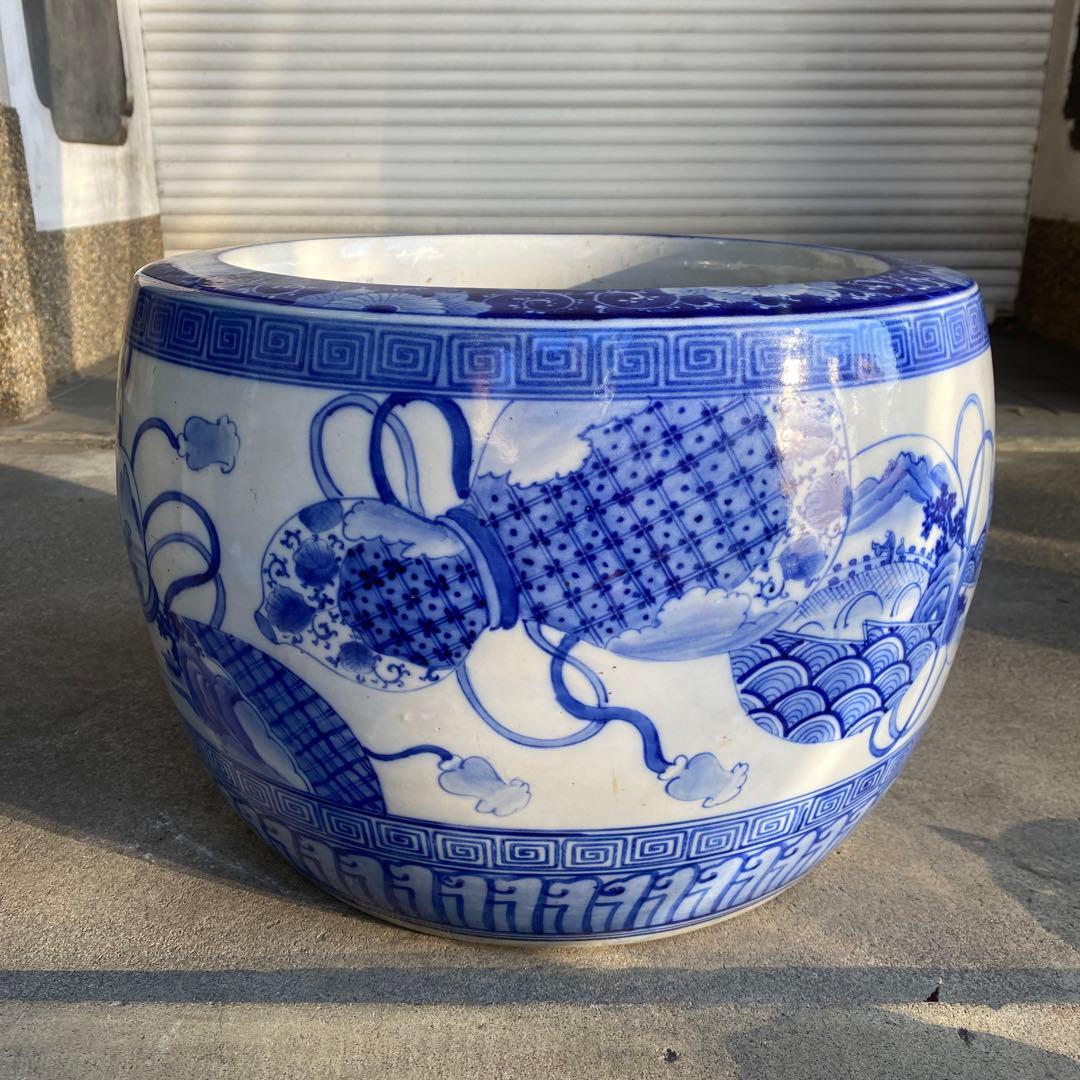 専用　明治大正時代頃の瓢箪図火鉢42cm28cm