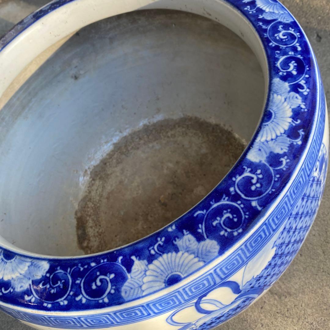 専用　明治大正時代頃の瓢箪図火鉢42cm28cm