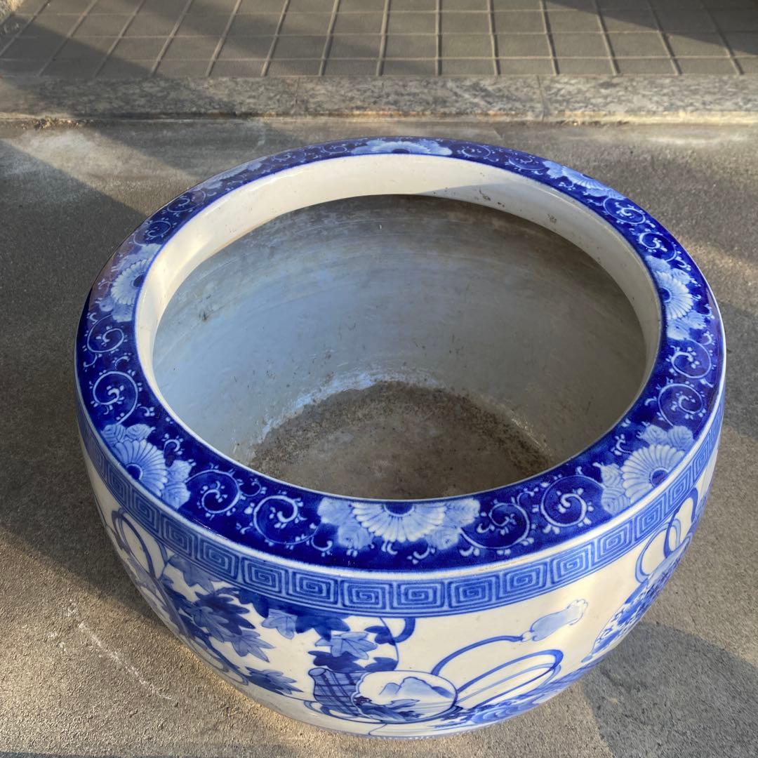 専用　明治大正時代頃の瓢箪図火鉢42cm28cm