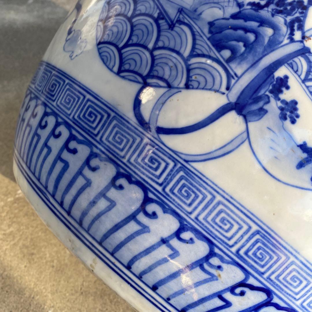 専用　明治大正時代頃の瓢箪図火鉢42cm28cm