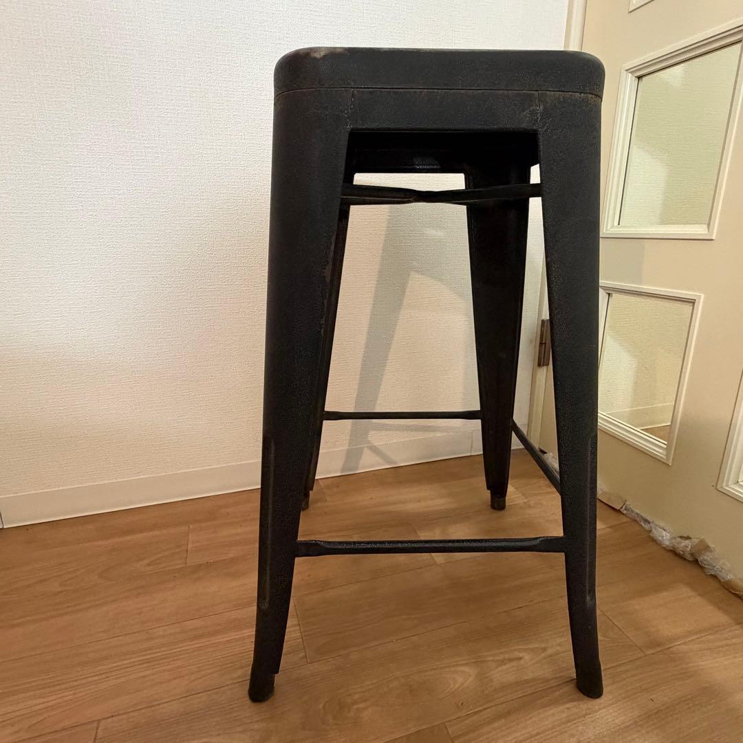 インダストリアル スチールハイスツール ブラック カウンターチェア H65