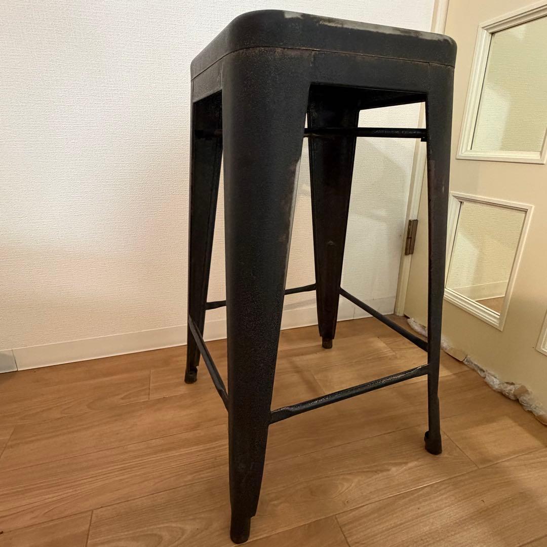 インダストリアル スチールハイスツール ブラック カウンターチェア H65