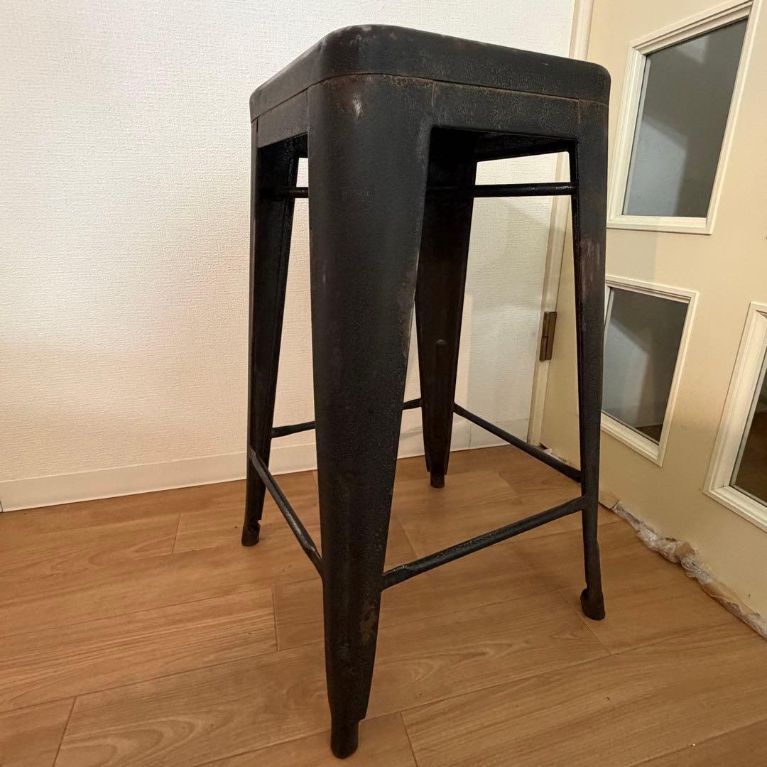 インダストリアル スチールハイスツール ブラック カウンターチェア H65