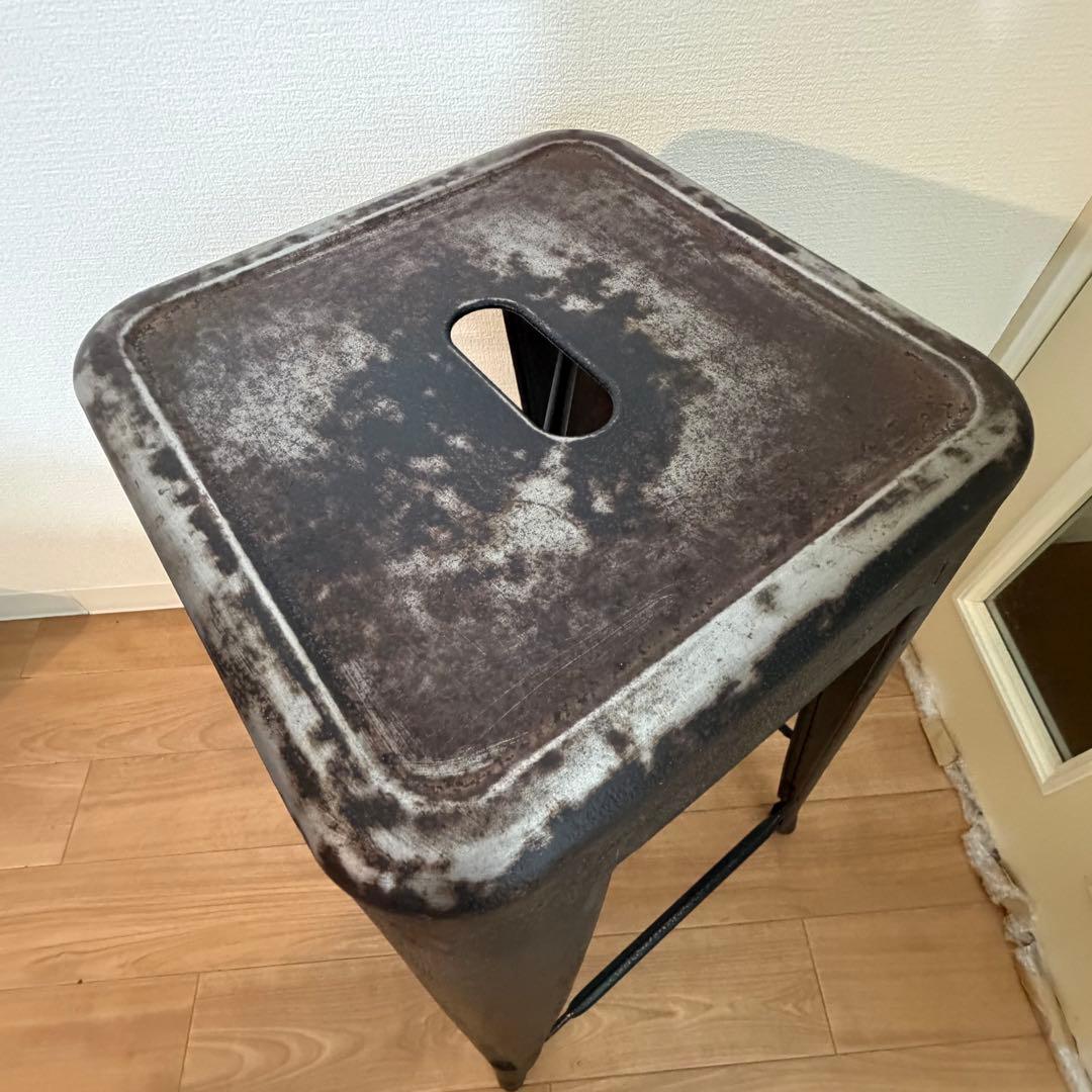 インダストリアル スチールハイスツール ブラック カウンターチェア H65