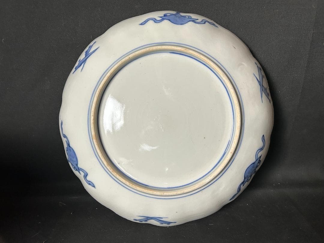 古伊万里 染錦 金彩 花蝶図 八寸皿 5客 江戸後期 パスタ皿 85