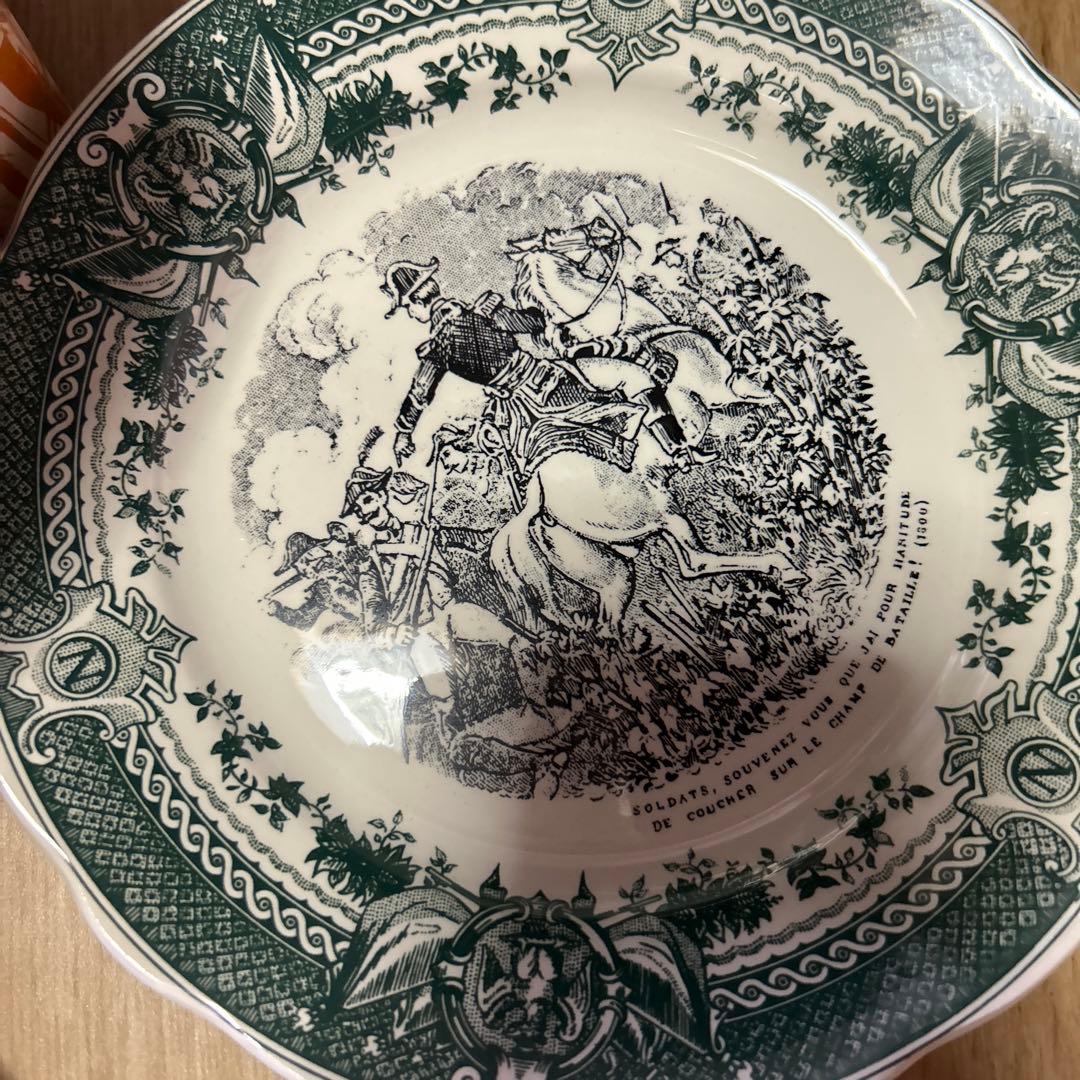 フランス サルグミンヌ 絵皿 陶製プレート 12枚セット アンティーク