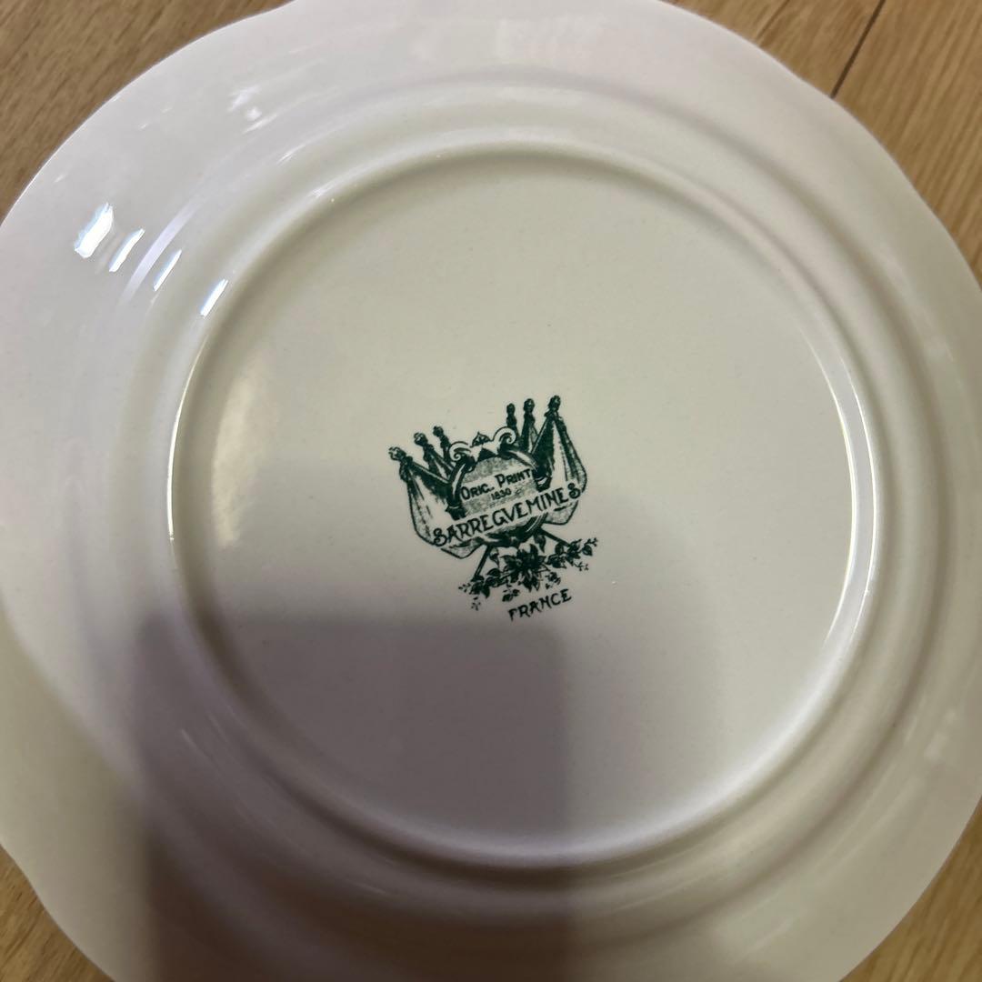 フランス サルグミンヌ 絵皿 陶製プレート 12枚セット アンティーク