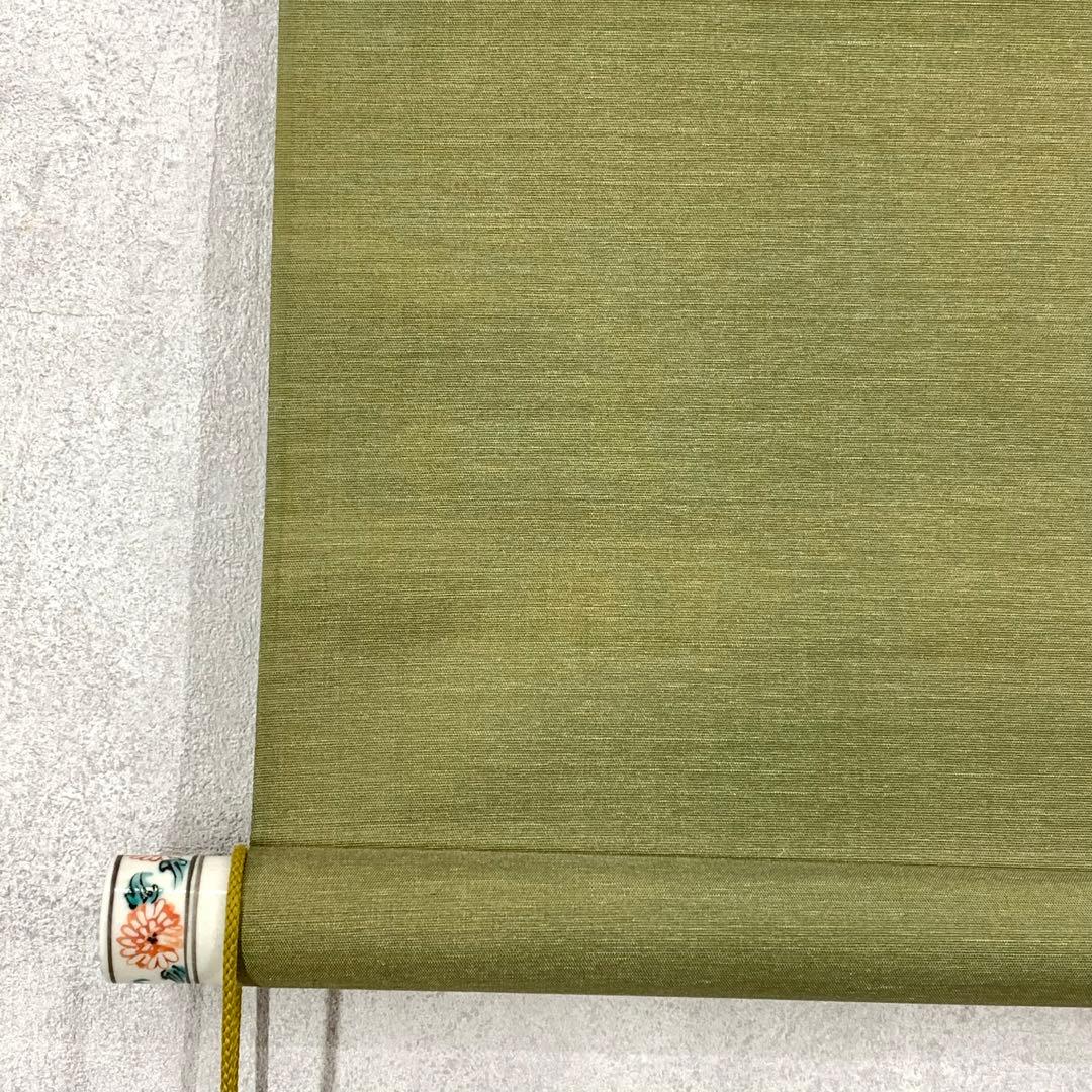 掛軸 正明 薔薇 共箱 金 花 扇形