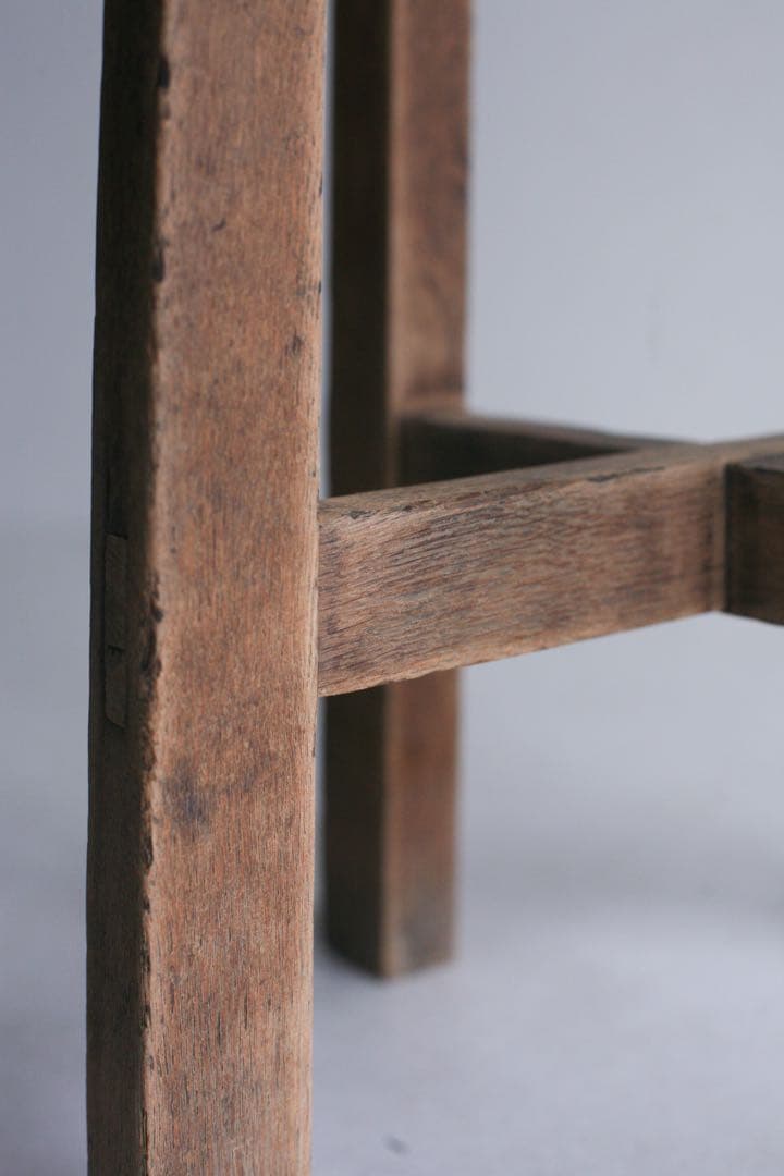 ハイスツール　無垢材　花台　展示台　古家具　カウンターチェア 古道具