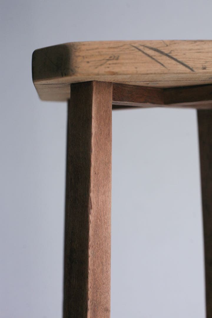 ハイスツール　無垢材　花台　展示台　古家具　カウンターチェア 古道具