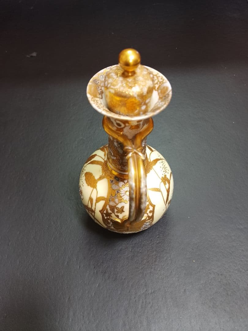 明治輸出品 瀬戸焼名工「加藤春光製」オールドニッポン 銘あり 水差し ポット
