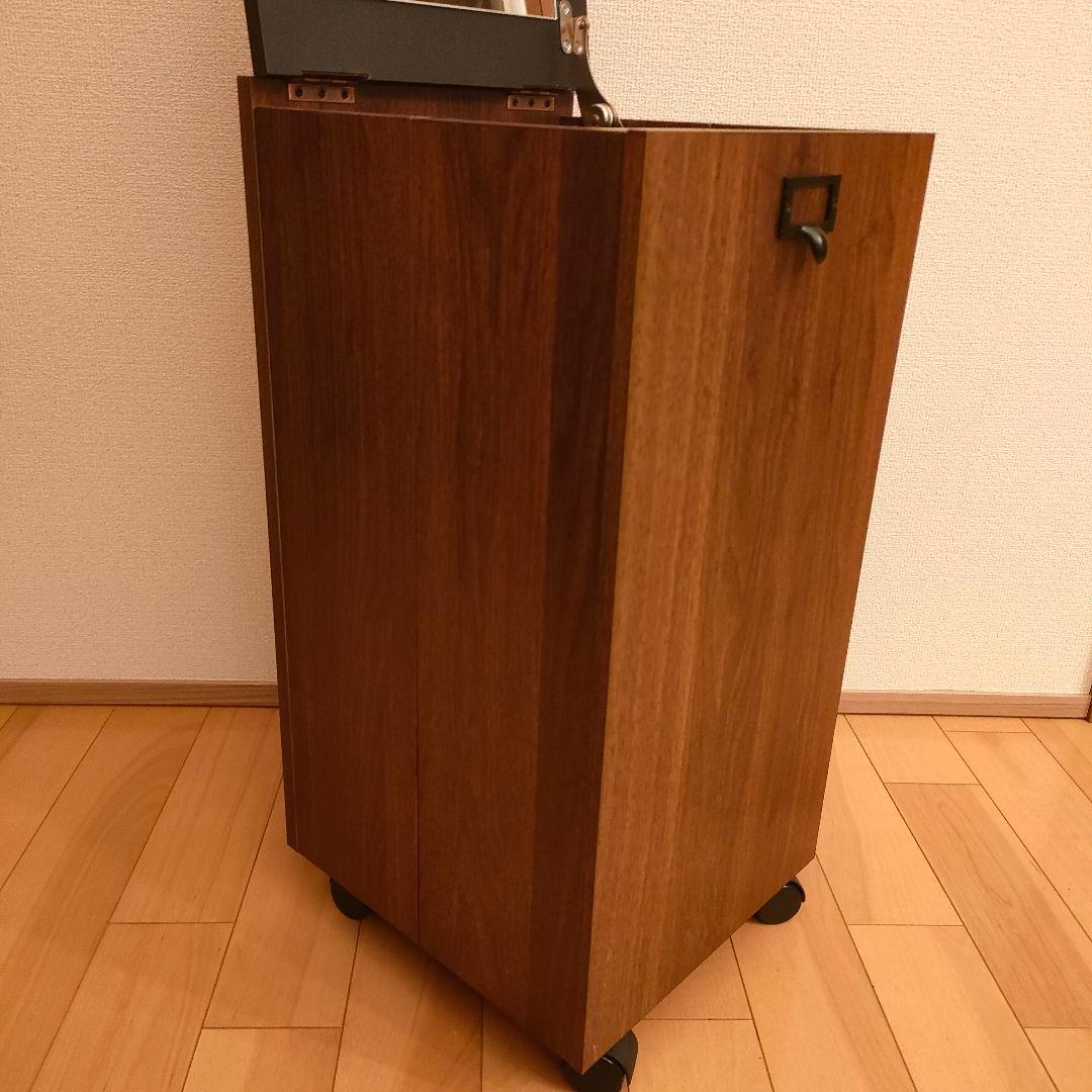 美品 ミラー付コスメワゴン ドレッサー 木目 大容量 収納