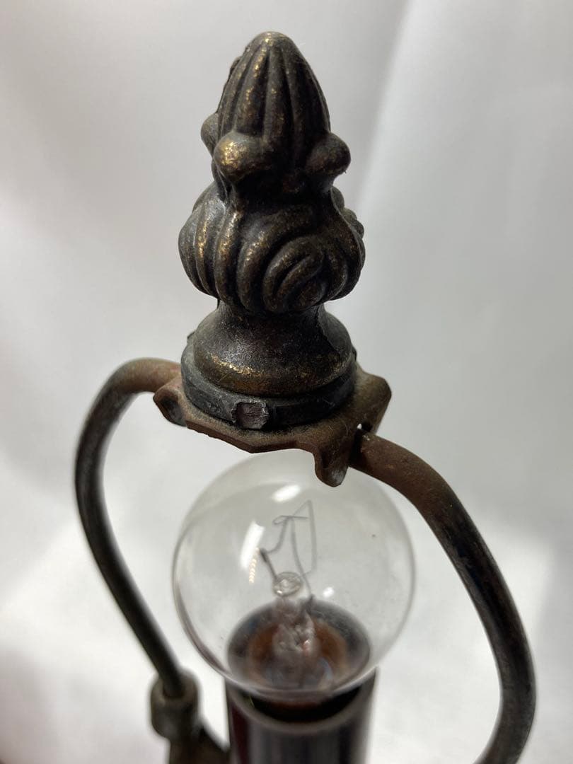 ステンドグラス　ランプ　気泡ガラス　琥珀色