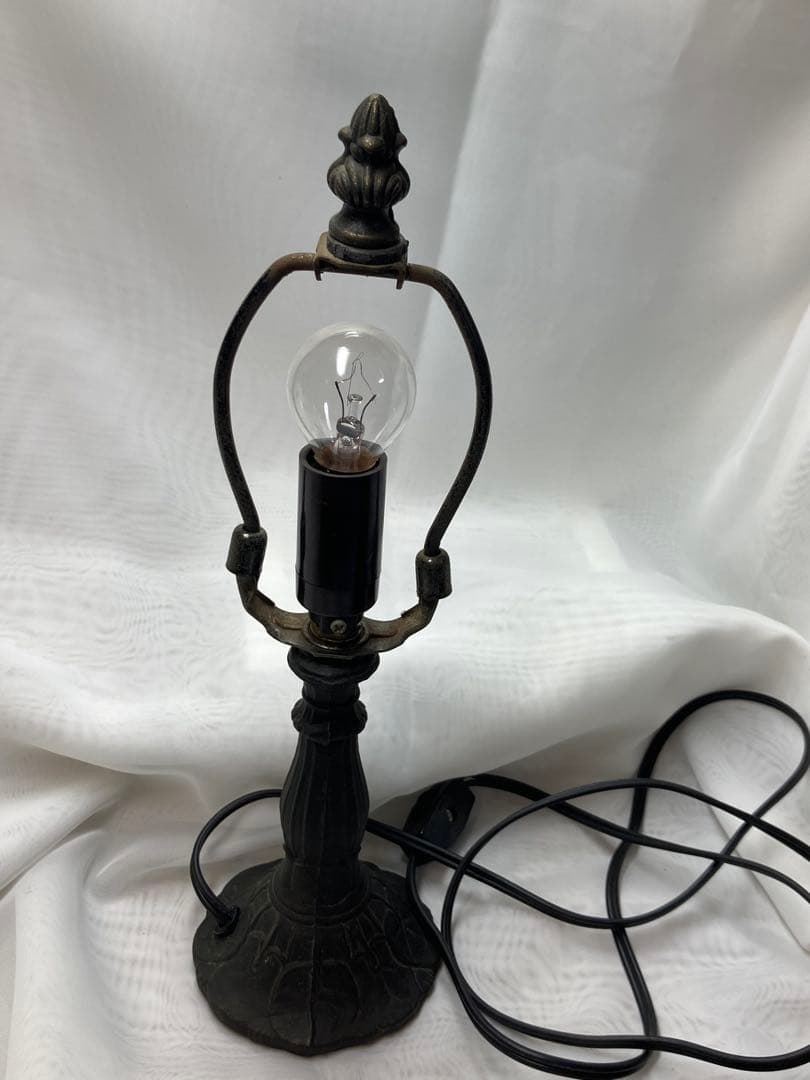 ステンドグラス　ランプ　気泡ガラス　琥珀色