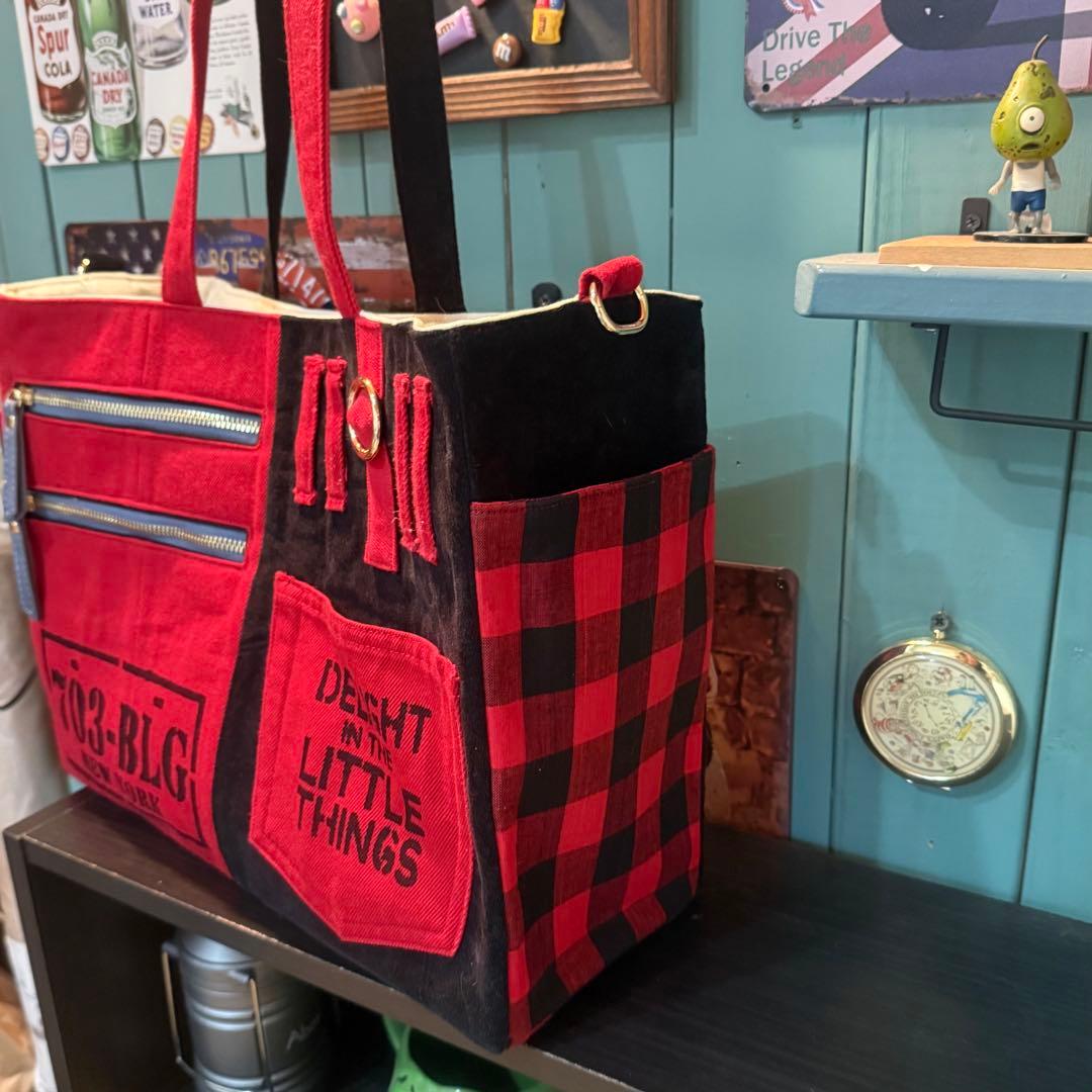 デニムリメイク　　男前×ポケットだらけのトートバッグ