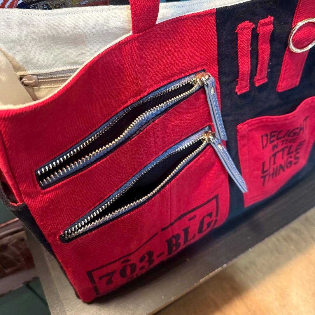 デニムリメイク　　男前×ポケットだらけのトートバッグ