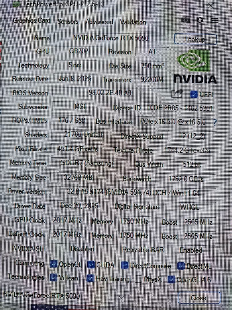 グラフィックボード・グラボ・ビデオカード GeForce RTX 5090 MSI SUPRIM