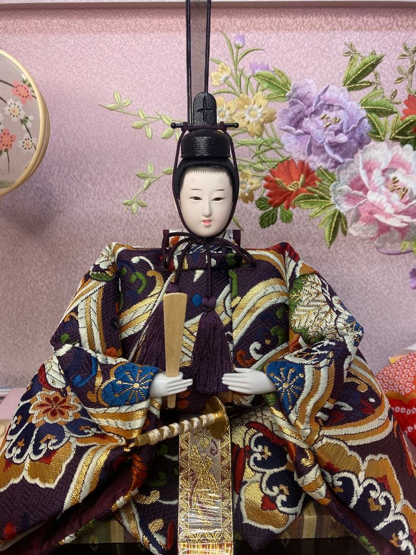 東京久月　雛人形オルゴール付き親王飾り・間口約６１×奥行約３４×高さ約３８㎝