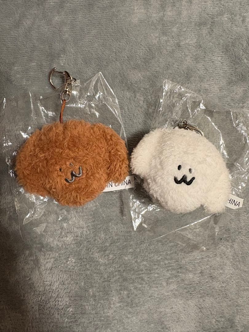 SaucyDog わんこぬいキーホルダー 白 茶 サウシードッグ犬