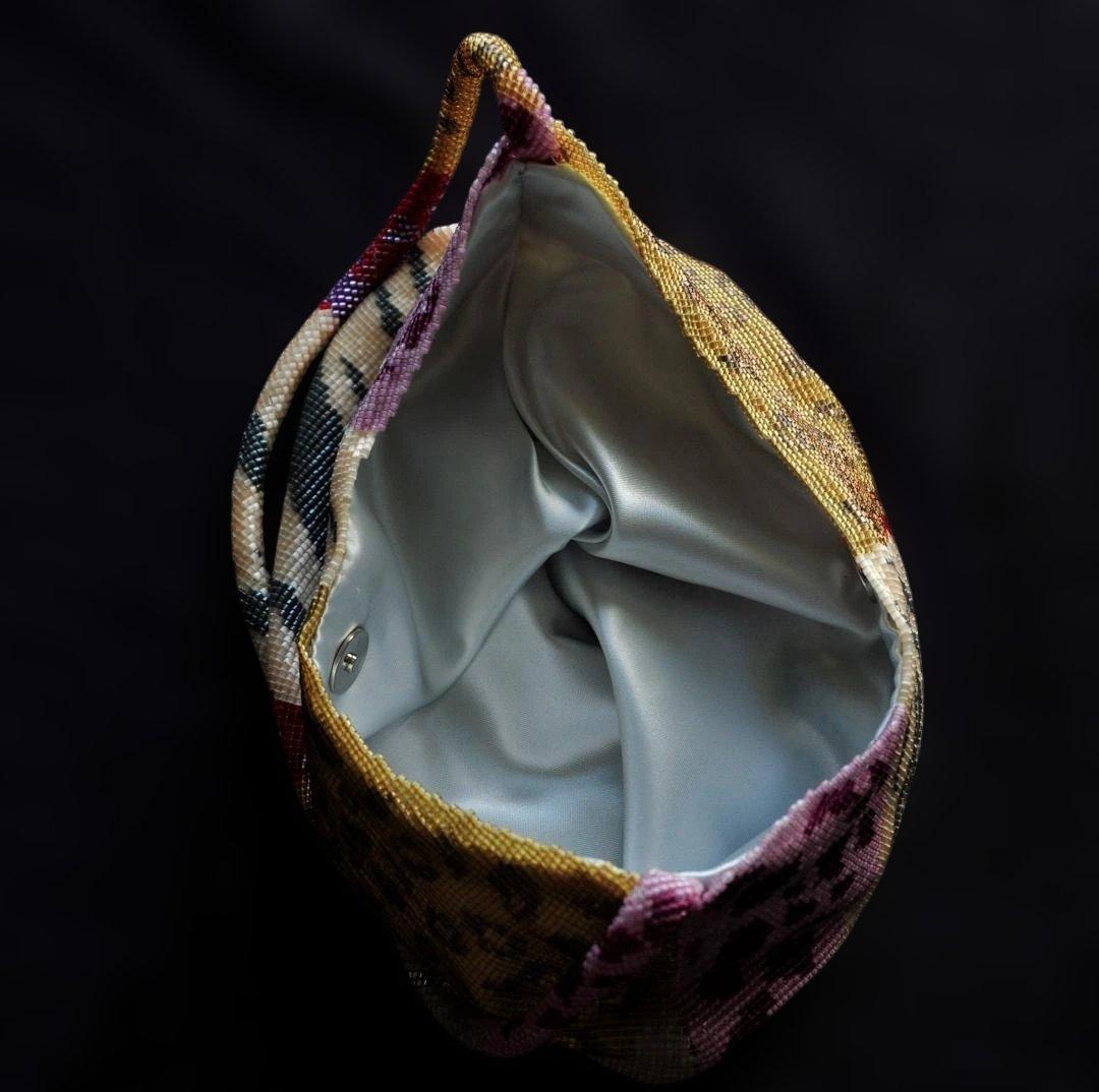 マルチカラー デリカビーズ織　ポシェット