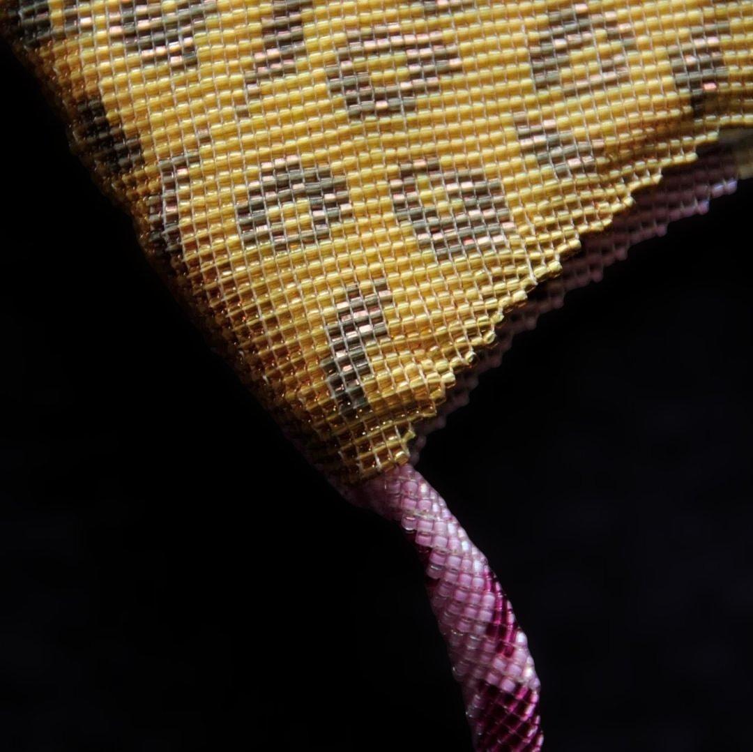 マルチカラー デリカビーズ織　ポシェット