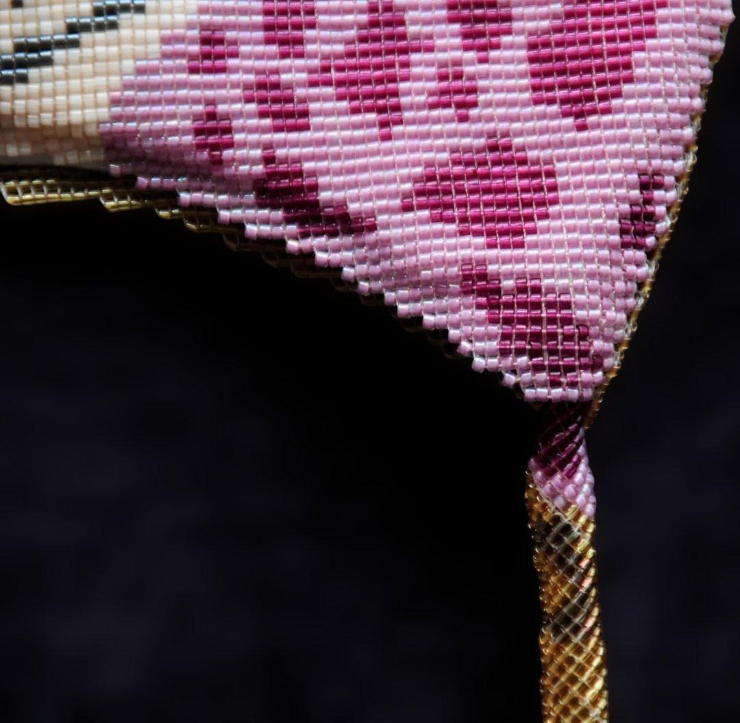 マルチカラー デリカビーズ織　ポシェット