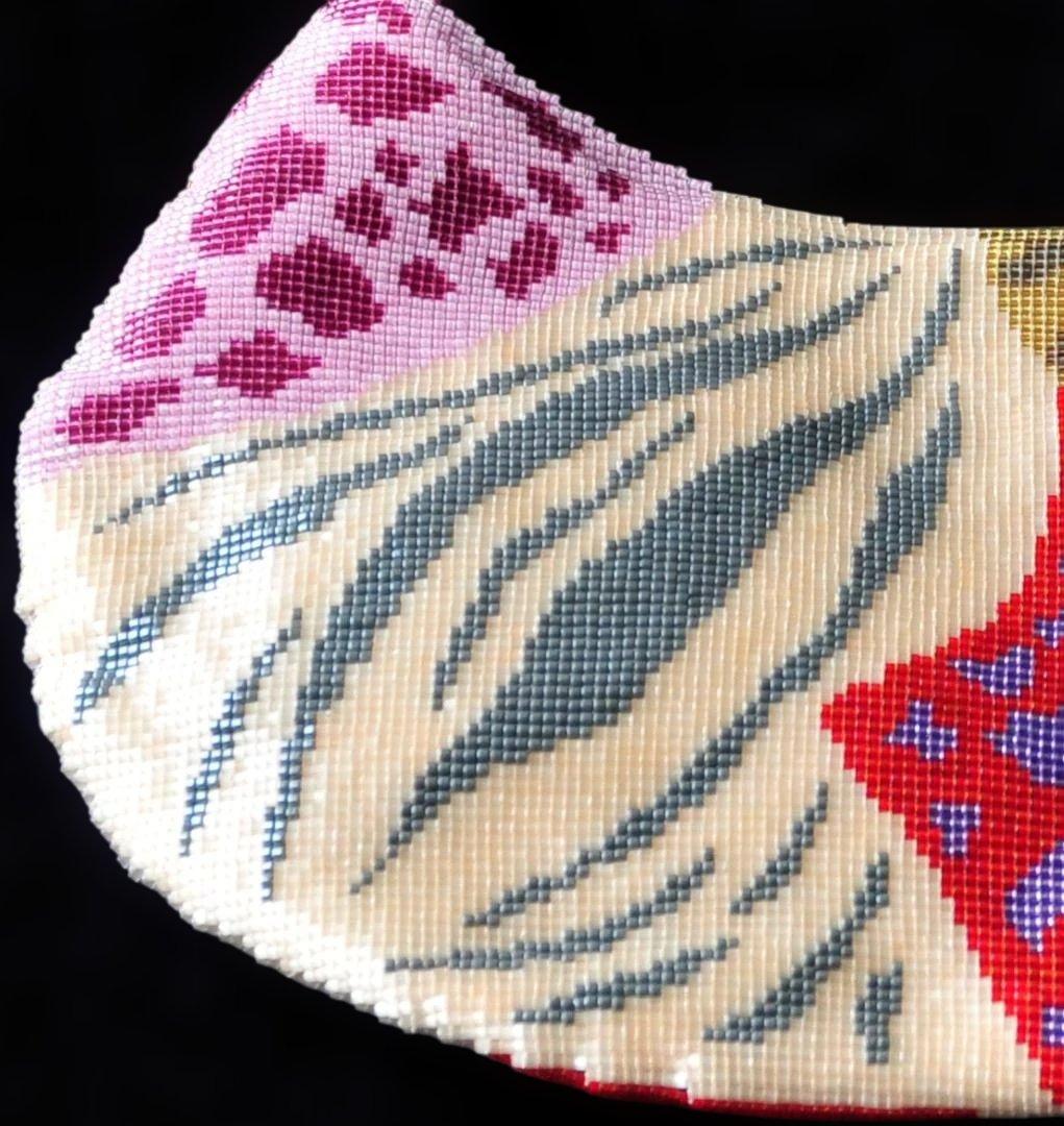 マルチカラー デリカビーズ織　ポシェット