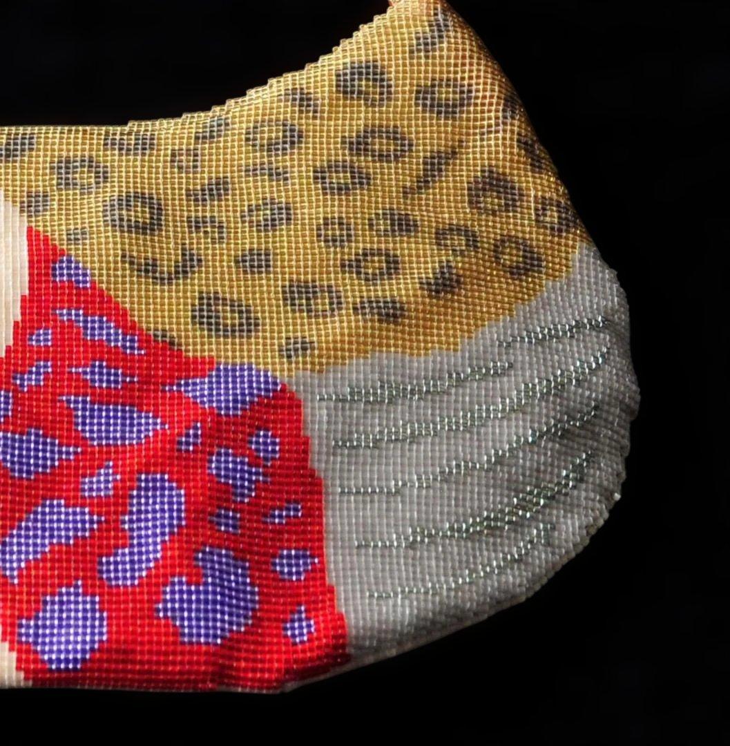 マルチカラー デリカビーズ織　ポシェット