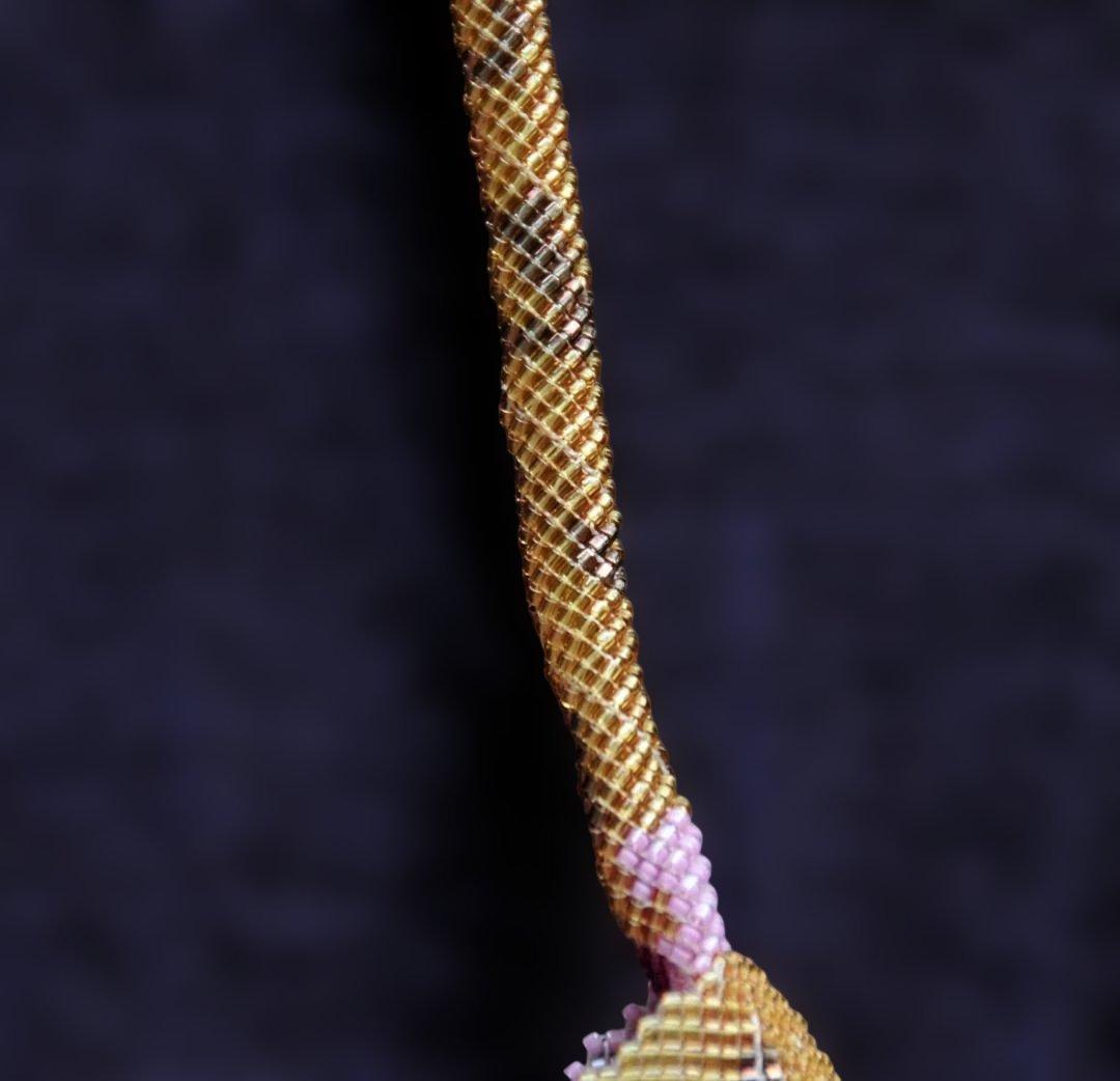 マルチカラー デリカビーズ織　ポシェット