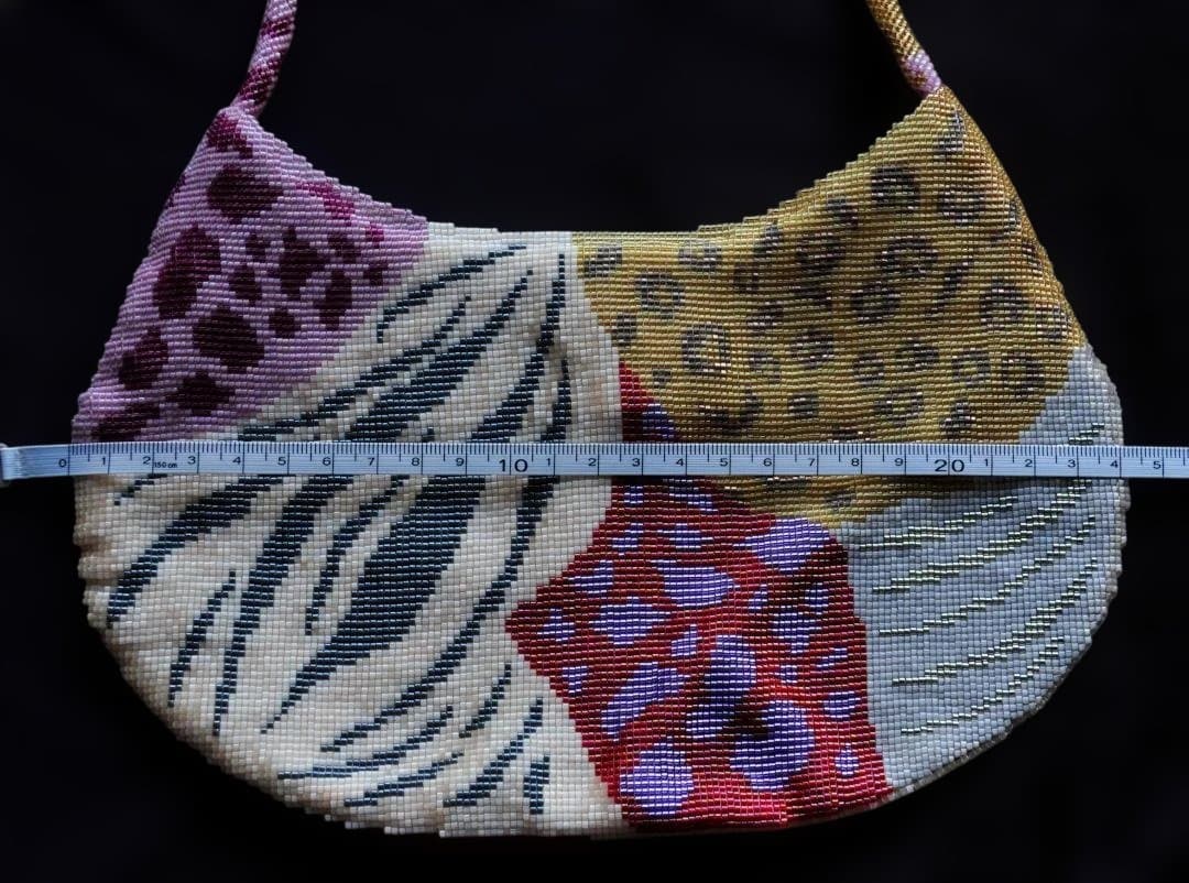 マルチカラー デリカビーズ織　ポシェット