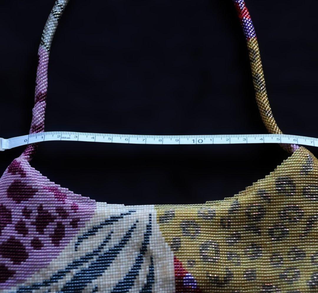 マルチカラー デリカビーズ織　ポシェット